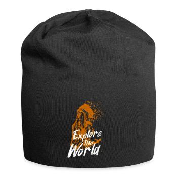 Explore the World Orange Mural with Indian - Jersey Beanie - black - Front