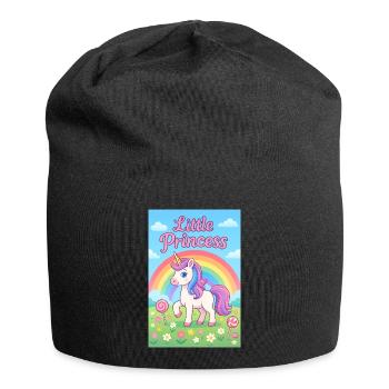 Little Rainbow Unicorn - Jersey Beanie - black - Front