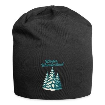 Winter Wunderland Tannen - Jersey-Beanie - Schwarz - Vorne