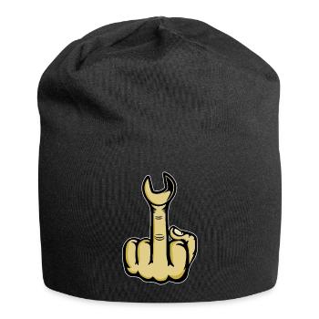Doigt d’honneur Clé à molette puante - Bonnet en jersey - noir - Devant