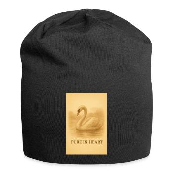 Swan Silhouette Pure in Heart - Jersey Beanie - black - Front