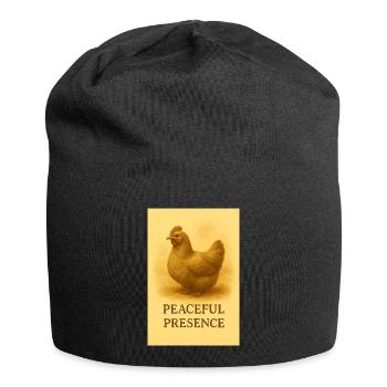 Stille Hühnerpräsenz - Jersey-Beanie - Schwarz - Vorne