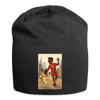 Holly & Matt (c - exists in real) - Jersey Beanie - black - Front