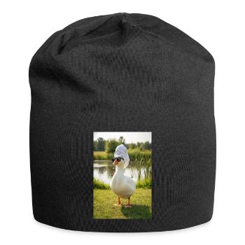 Spa-Ente mit Sonnenbrille - Jersey-Beanie - Schwarz - Vorne