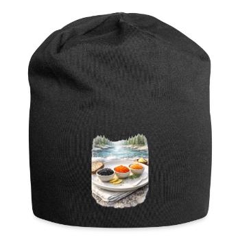 Cadeaux du Grand Nord - Caviar sur la rive de la rivière - Bonnet en jersey - noir - Devant