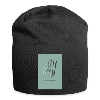 Eat First Talk Later – Skandi Küchen Poster - Jersey-Beanie - Schwarz - Vorne