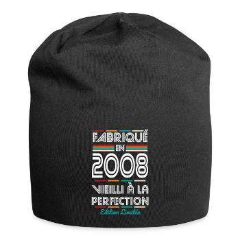 2008 – Fabriqué – Vieilli à la perfection - Bonnet en jersey - noir - Devant
