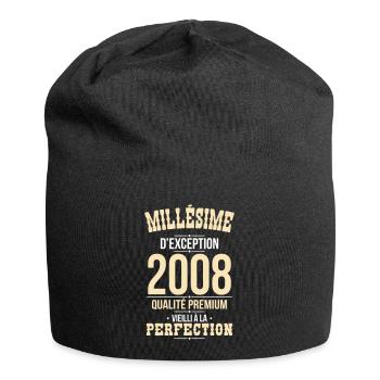 2008 – Außergewöhnlicher Vintage – Premiumqualität - Jersey-Beanie - Schwarz - Vorne