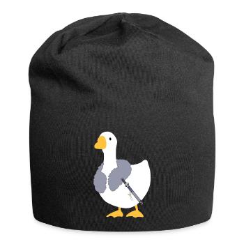 Wo sich Winde treffen – Chinesische Gans – Brunnen des Himmels - Jersey-Beanie - Schwarz - Vorne