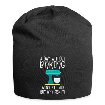 Une journée sans pâtisserie - Bonnet en jersey - noir - Devant