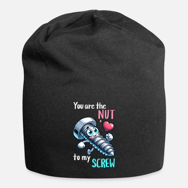 Drôle de conception de paire de sillet à visser - Bonnet en jersey - noir