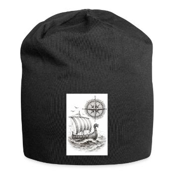 Navire à voile Compass Viking - Bonnet en jersey - noir - Devant