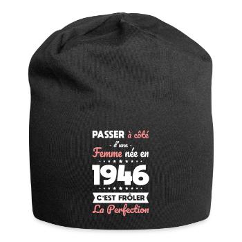 Born in 1946 – Coming close to perfection - Jersey Beanie - black - Front