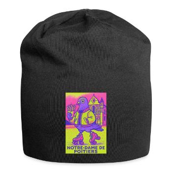 Neon_Pigeon_Roller-skater - Jersey Beanie - black - Front