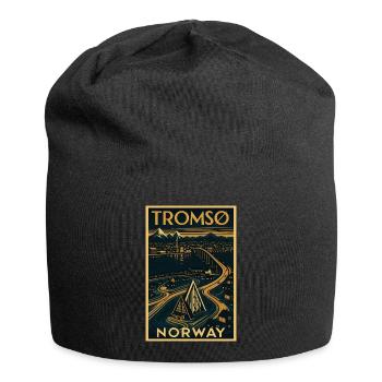 Tromsø Norwegen – Retro Reiseposter Art Deco - Jersey-Beanie - Schwarz - Vorne