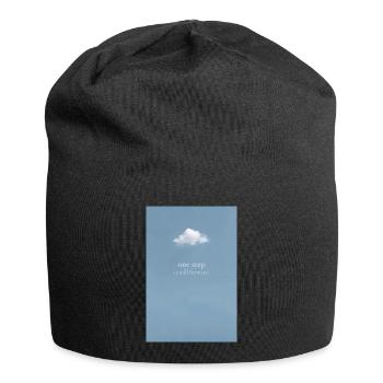 Ein Schritt bleibt Vorwärts - Jersey-Beanie - Schwarz - Vorne