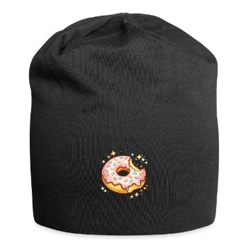 Zuckerrosa Donut mit Sprinkles Funkeln - Jersey-Beanie - Schwarz - Vorne