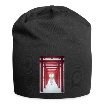 Roter Torii Schneepfad-Kimono - Jersey-Beanie - Schwarz - Vorne