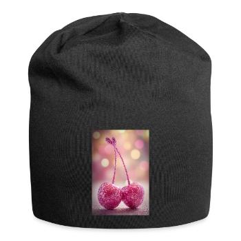 Pink Glitter Cherries Duo - Jersey-Beanie - Schwarz - Vorne