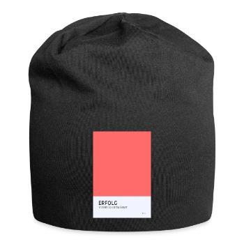 Erfolg entsteht Schritt für Schritt Poster - Jersey-Beanie - Schwarz - Vorne