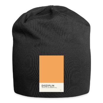 Disziplin entsteht durch Wiederholung Poster - Jersey-Beanie - Schwarz - Vorne