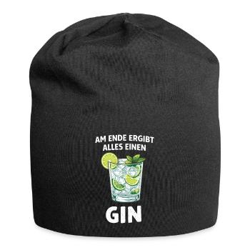 Am Ende ergibt alles einen Gin – Spruch - Jersey-Beanie - Schwarz - Vorne