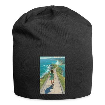 Coastal Crest Longboarder - Jersey Beanie - black - Front