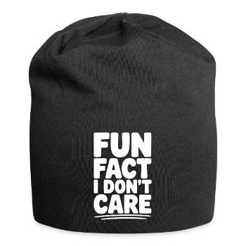 Fun Fact I Don't Care - Jersey Beanie - black - Front
