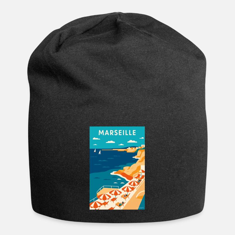 Marseille Côte Azur Plage - Bonnet en jersey - noir
