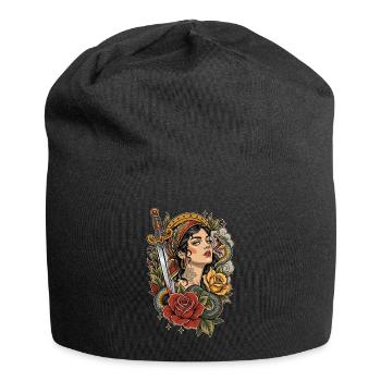 Gift und Rosen - Jersey-Beanie - Schwarz - Vorne