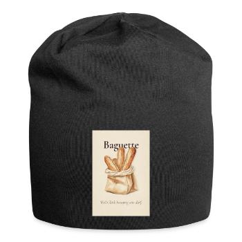 Baguette Weil Glück Knusprig Sein Darf - Jersey-Beanie - Schwarz - Vorne