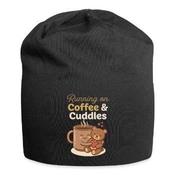 Coffee & Cuddles Bear Hug - Jersey Beanie - black - Front
