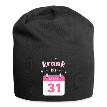 Krank bis Ende Merz - Jersey-Beanie - Schwarz - Vorne