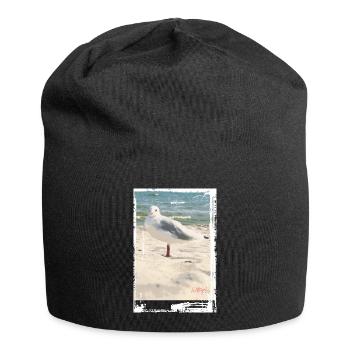 Photo d’oiseau échassier : mer du Nord, mouette, plage, mer Baltique - Bonnet en jersey - noir - Devant