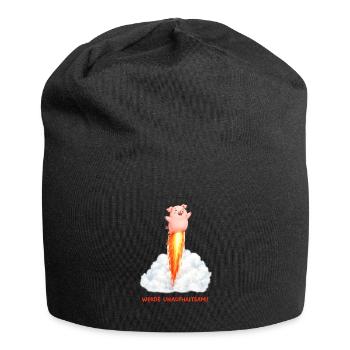 Raketen Schwein Unaufhaltsam - Jersey-Beanie - Schwarz - Vorne