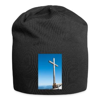 Croix sommitale dans les Alpes allemandes - Bonnet en jersey - noir - Devant