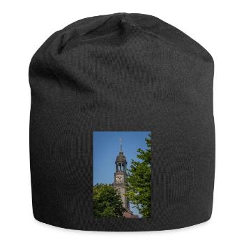 L’église Saint-Michel entre deux arbres - Bonnet en jersey - noir - Devant