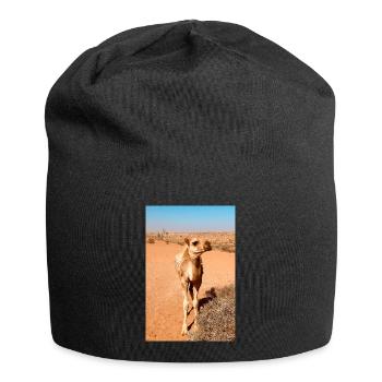 Chameau du désert au soleil - Bonnet en jersey - noir - Devant