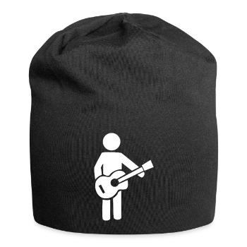 Gitarrist Silhouette Musik Design - Jersey-Beanie - Schwarz - Vorne