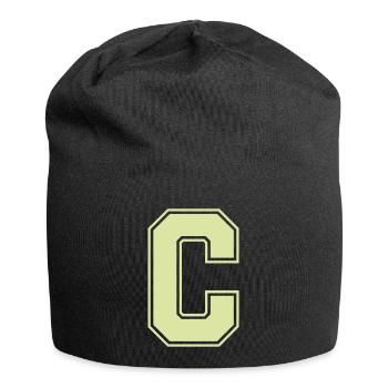 Blockbuchstabe C im Varsity-Stil - Jersey-Beanie - Schwarz - Vorne