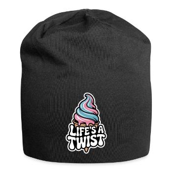 Lifes A Twist Softeis Waffel Rosa Blau Sommer - Jersey-Beanie - Schwarz - Vorne