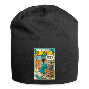 SternzeichenJungfrau - Ordnung trifft Urlaubshumor - Jersey-Beanie - Schwarz - Vorne