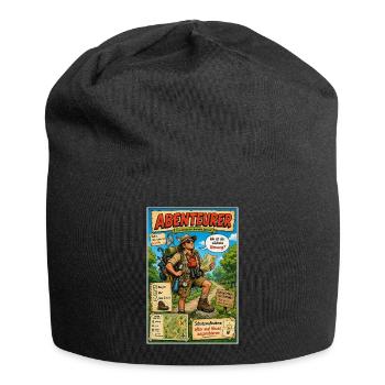 Abenteurer – immer ausgetretene Pfade verlassen - Jersey-Beanie - Schwarz - Vorne