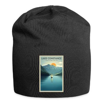 Lake Constance | Vintage Travel Poster - Jersey Beanie - black - Front