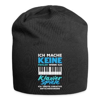 Piano Klavier Musiker Geschenk Geschenkidee - Jersey-Beanie - Schwarz - Vorne