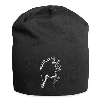 Cat Silhouette | Minimalist Design - Jersey Beanie - black - Front