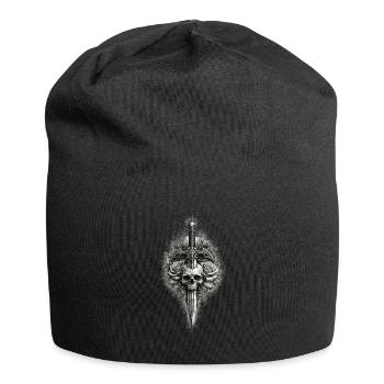 Skull Rose Dagger Gothic Graphic - Jersey Beanie - black - Front