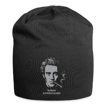Soren Kierkegaard Portrait with Cigar - Jersey Beanie - black - Front