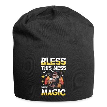 Bless This Mess With Magic Hexe Coffee Broom - Jersey Beanie - black - Front