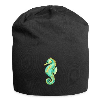 Watercolor Seahorse - Jersey Beanie - black - Front